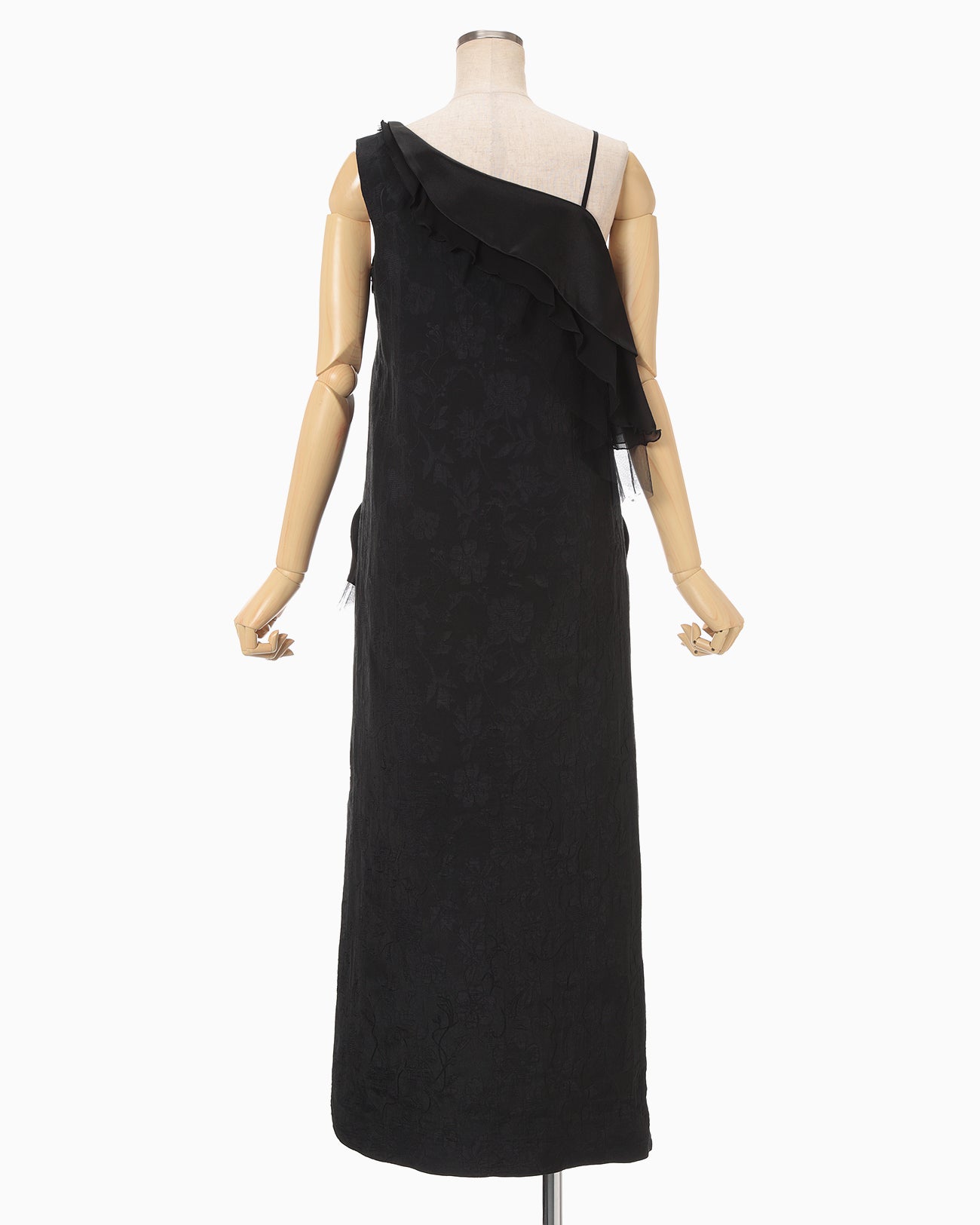 Raised Jacquard One Shoulder Dress - black - Mame Kurogouchi