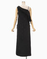 Raised Jacquard One Shoulder Dress - black