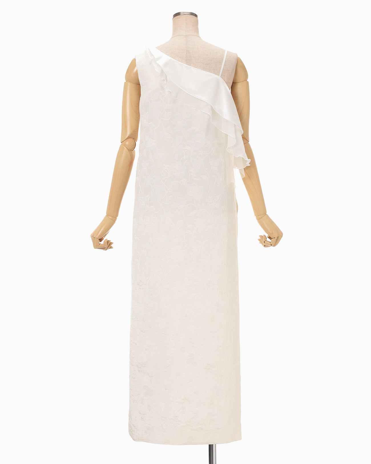 Raised Jacquard One Shoulder Dress - ecru - Mame Kurogouchi
