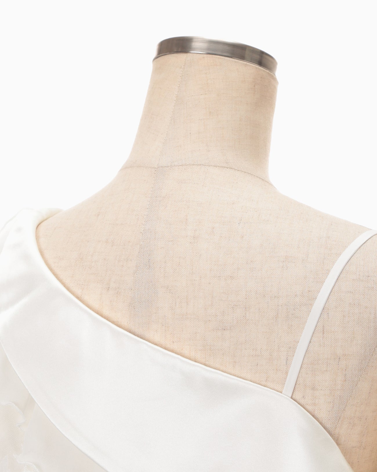 Raised Jacquard One Shoulder Dress - ecru - Mame Kurogouchi