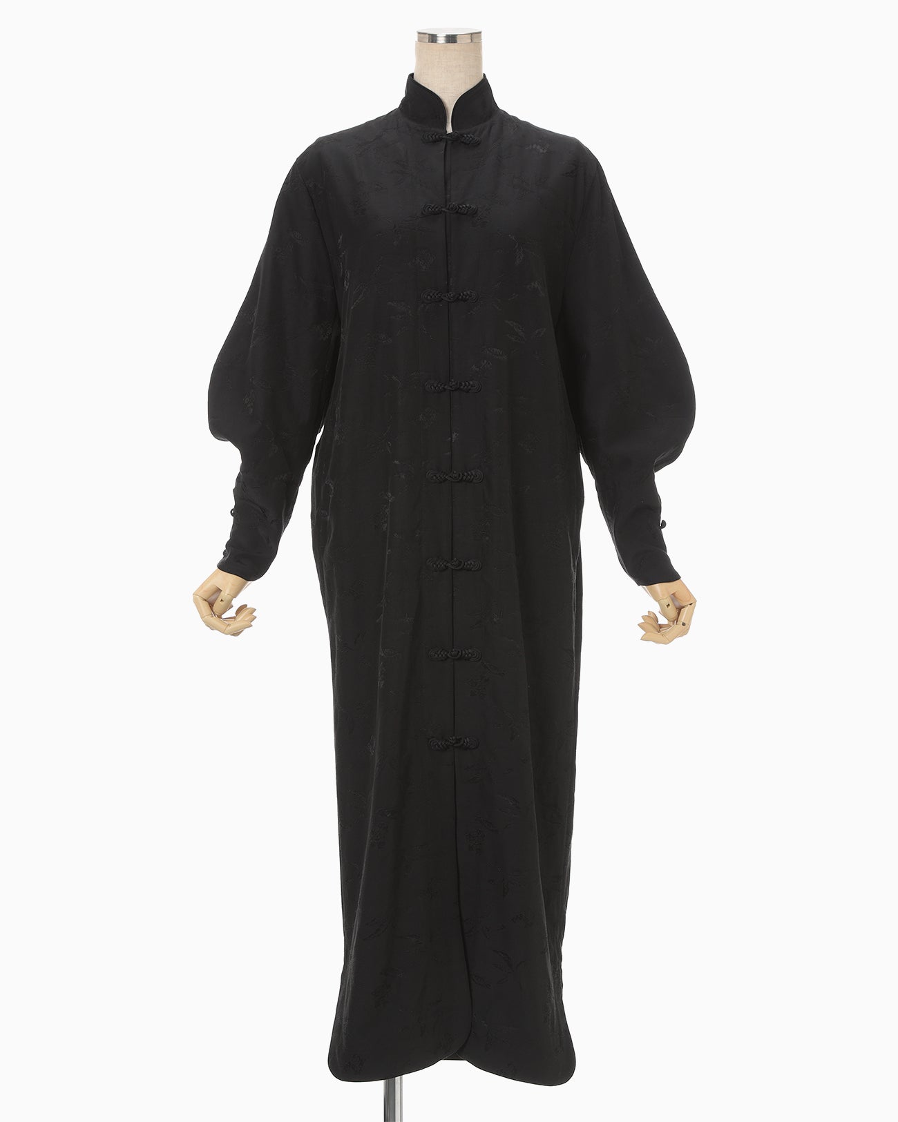 Karako Jacquard Frog Button Dress - black - Mame Kurogouchi