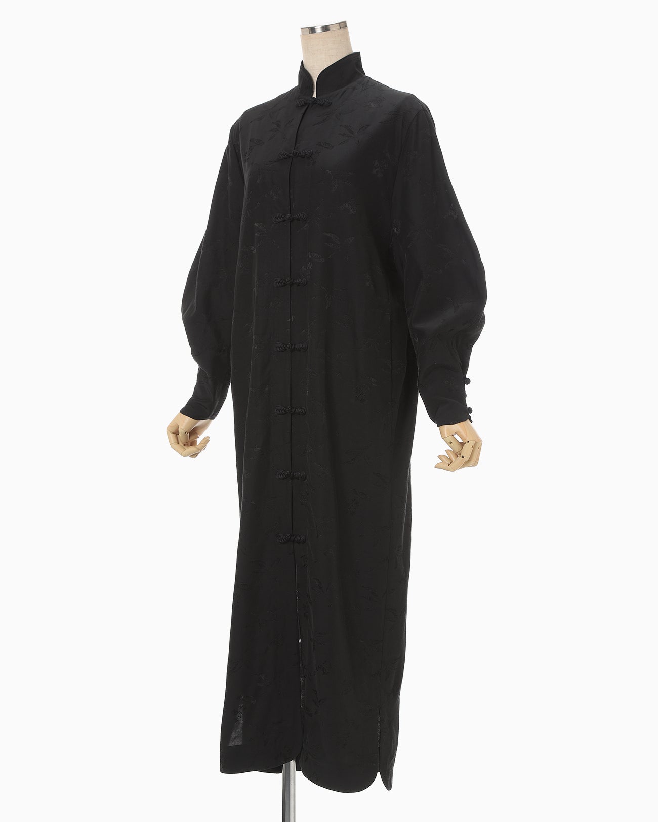 Karako Jacquard Frog Button Dress - black - Mame Kurogouchi