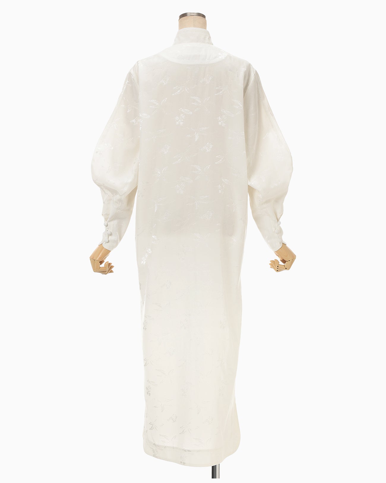 Karako Jacquard Frog Button Dress - ecru - Mame Kurogouchi