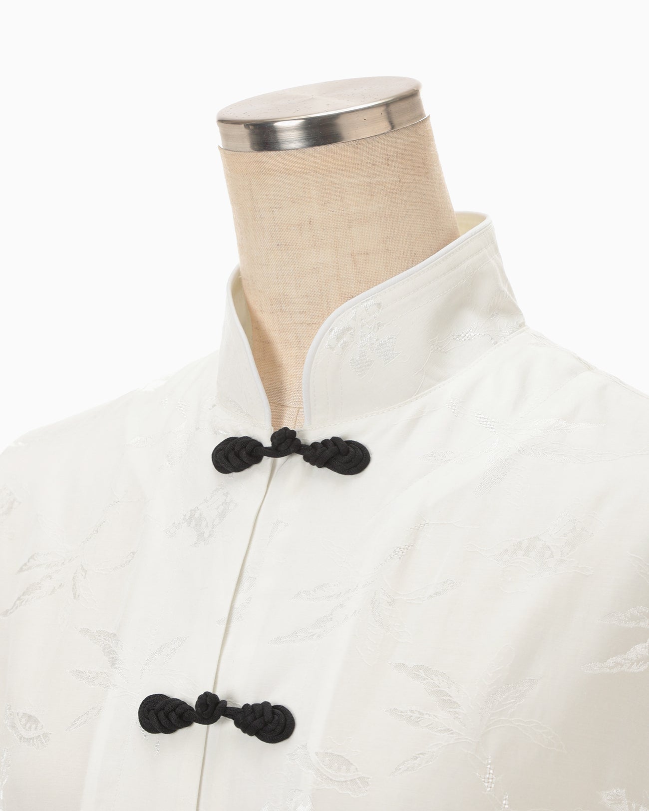 Karako Jacquard Frog Button Dress - ecru - Mame Kurogouchi Karako Jacquard Frog Button Dress - ecru - Mame Kurogouchi