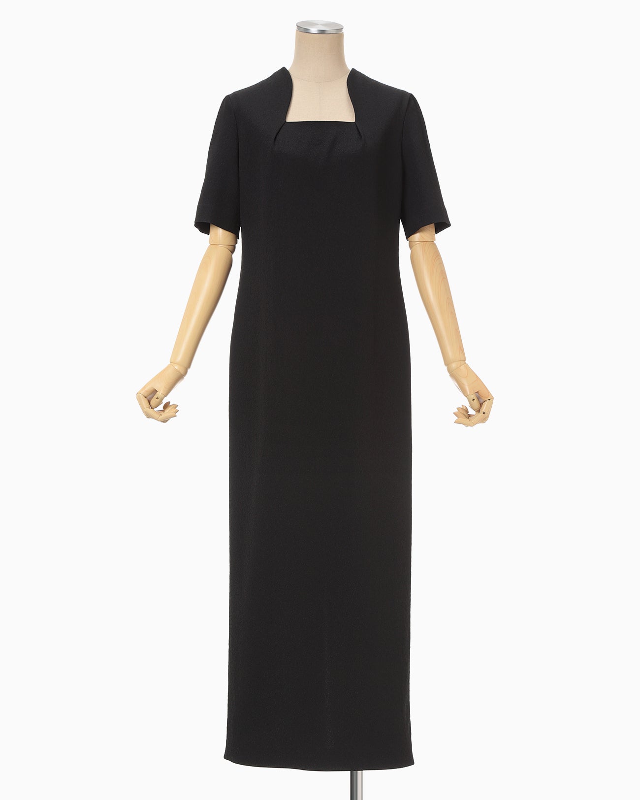 Floral Jacquard Square Neck Dress - black - Mame Kurogouchi