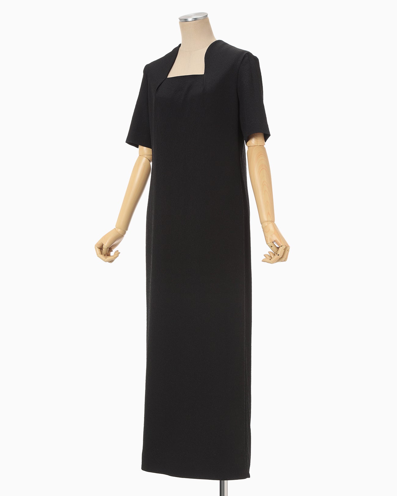 Floral Jacquard Square Neck Dress - black - Mame Kurogouchi