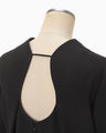 Floral Jacquard Square Neck Dress - black