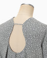 Floral Jacquard Square Neck Dress - grey