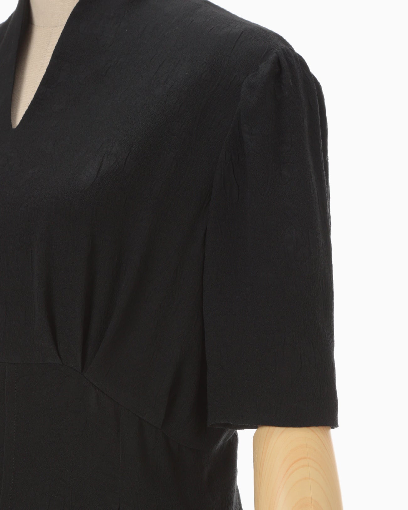 Puffed Floral Jacquard Dress - black - Mame Kurogouchi