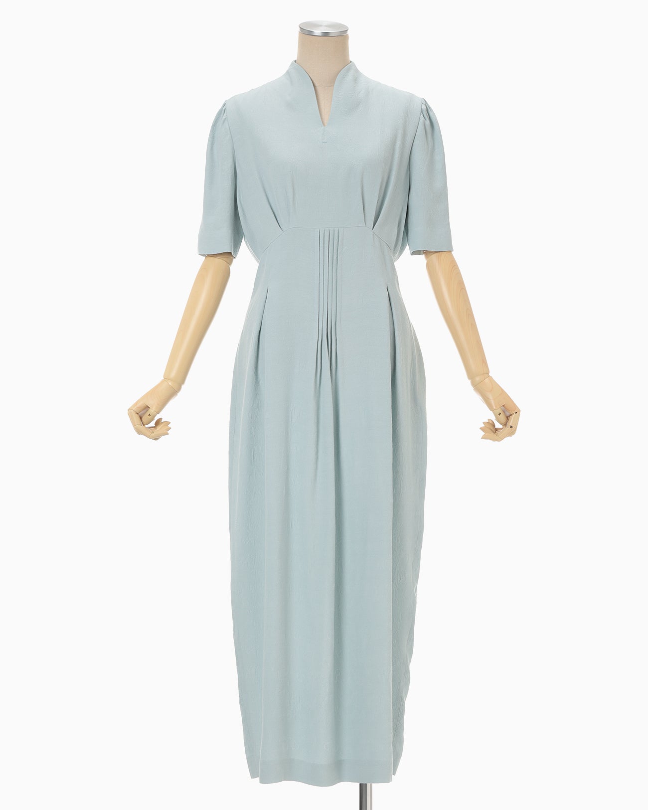 Puffed Floral Jacquard Dress - blue - Mame Kurogouchi