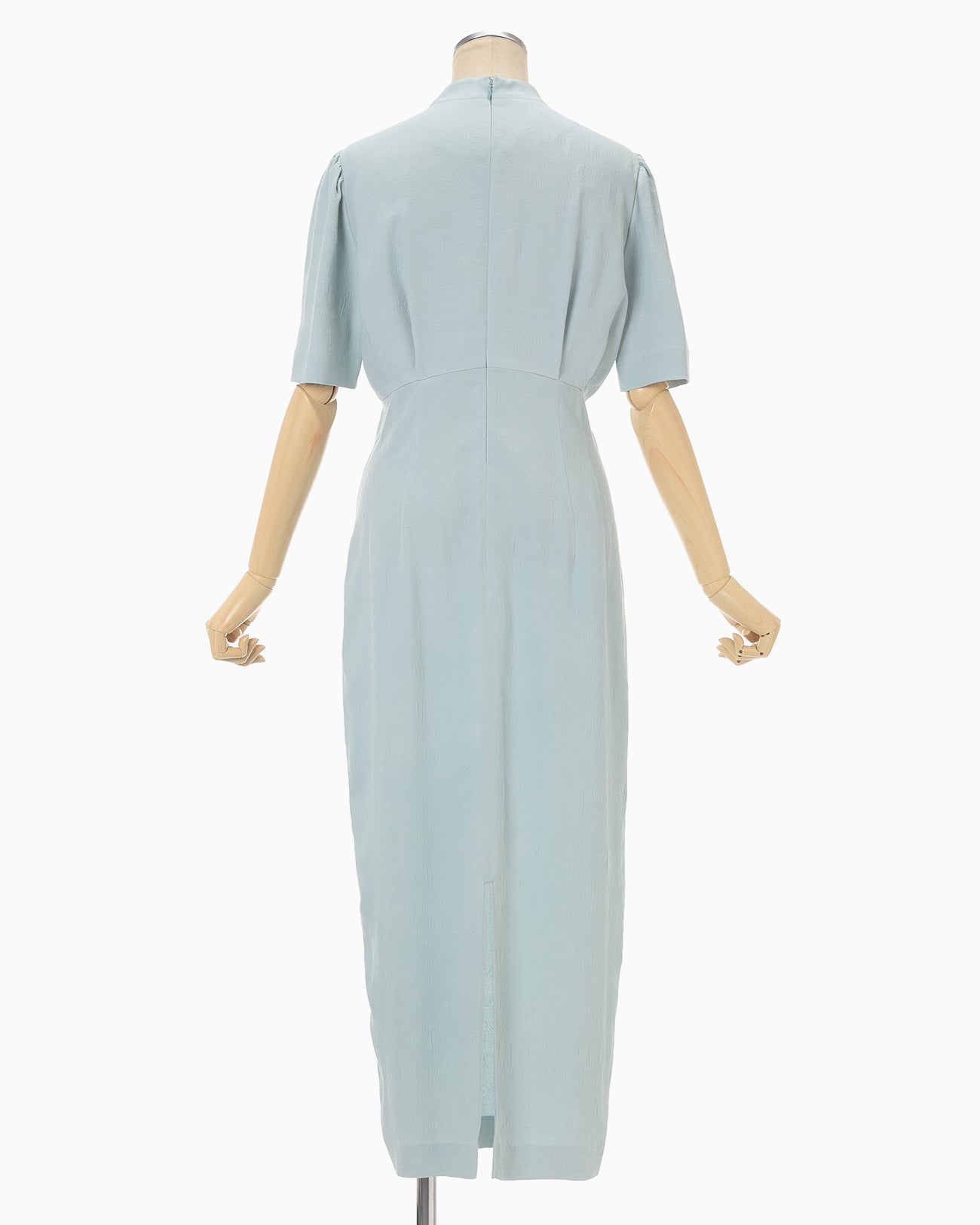 Puffed Floral Jacquard Dress - blue - Mame Kurogouchi