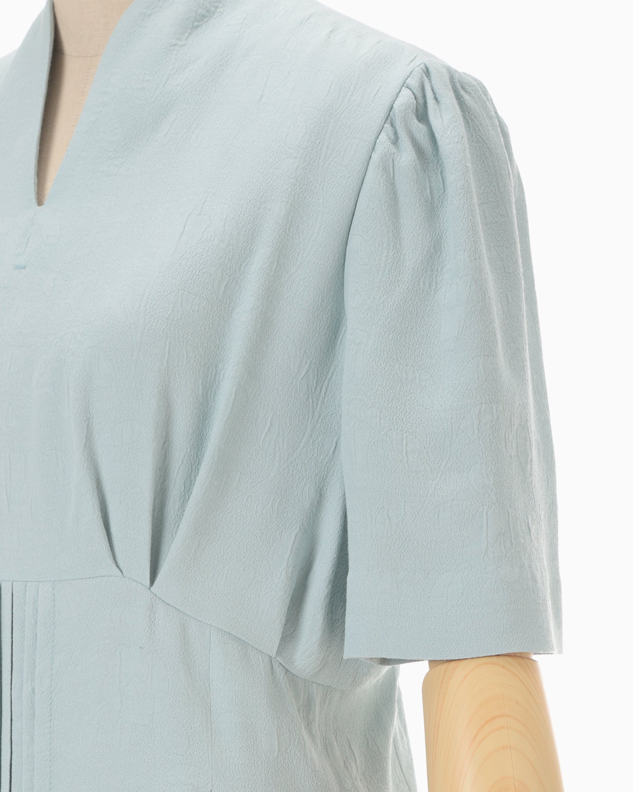 Puffed Floral Jacquard Dress - blue - Mame Kurogouchi