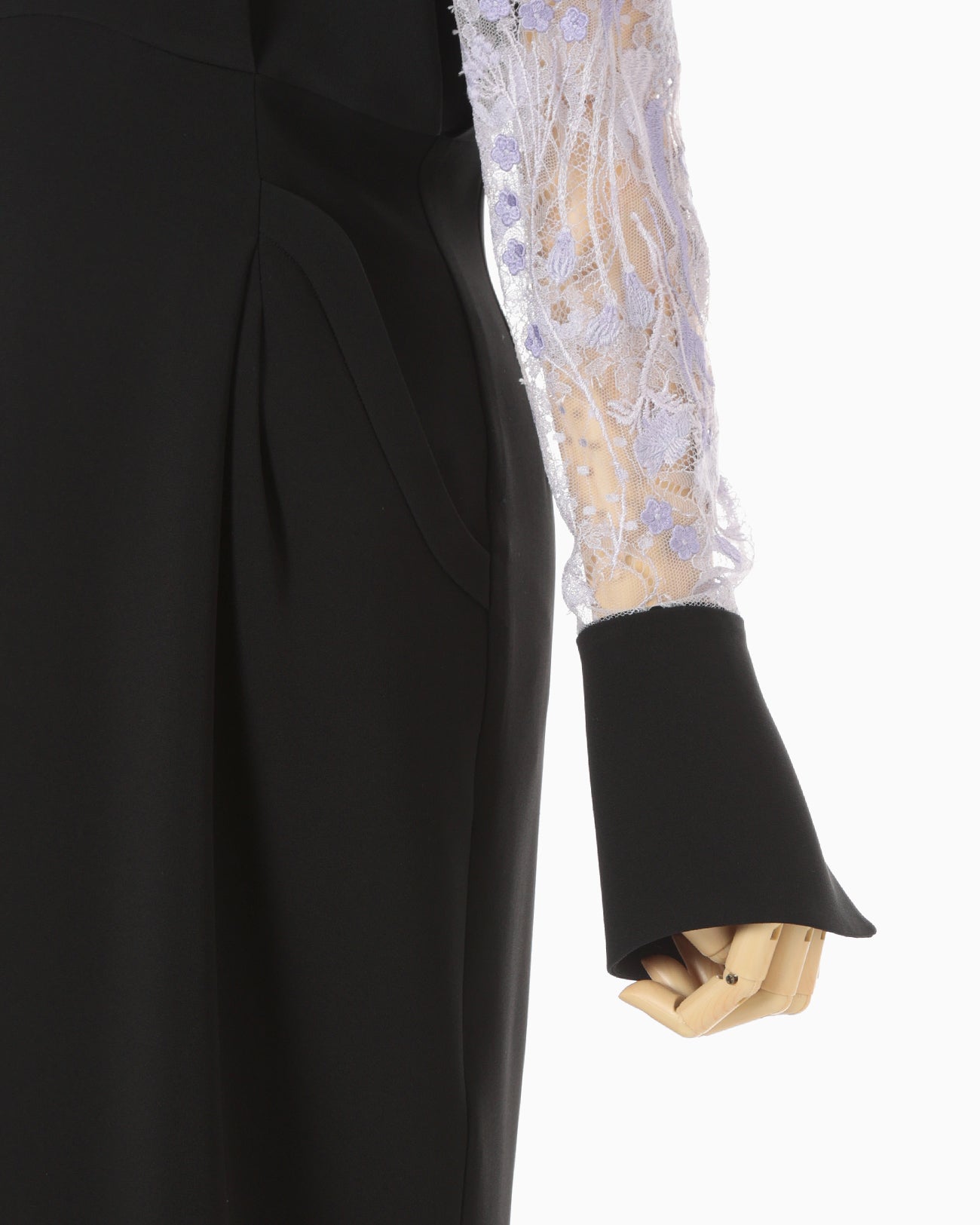 Riverlace Sleeve Classic Dress - black - Mame Kurogouchi