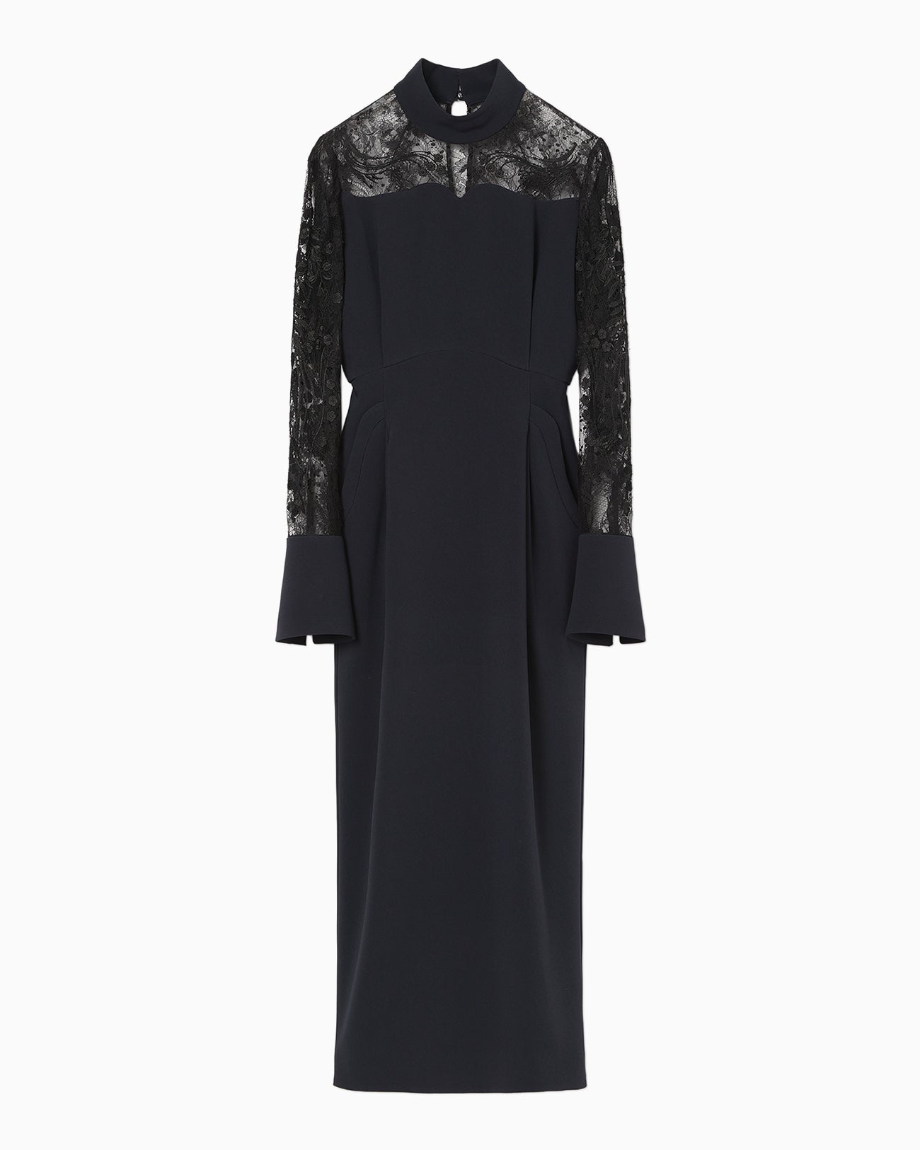Riverlace Sleeve Classic Dress - navy - Mame Kurogouchi