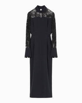 Riverlace Sleeve Classic Dress - navy