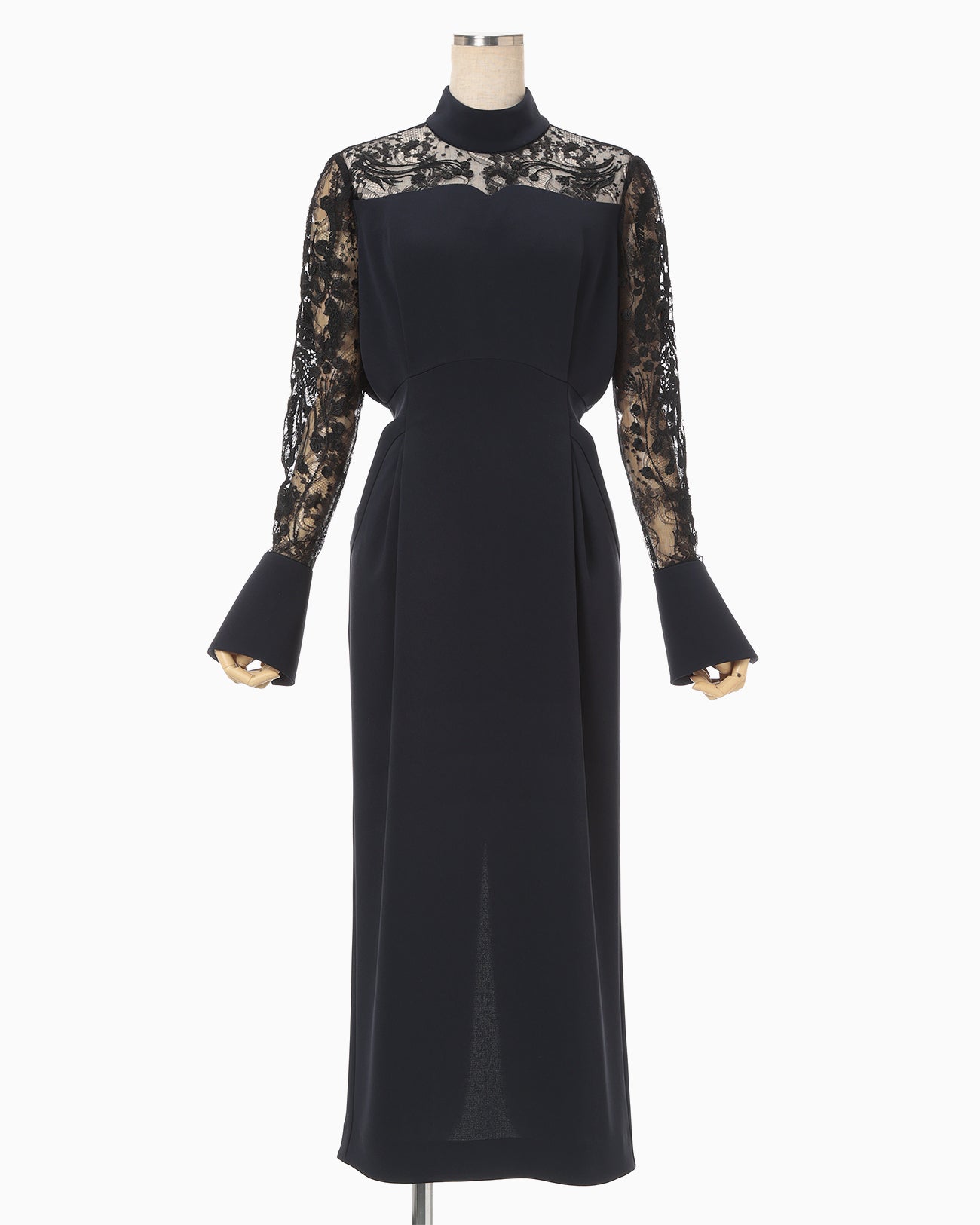 Riu Monogram jacquard nosleeve dress セット Riverlace Sleeve Classic Dress - navy - Mame Kurogouchi