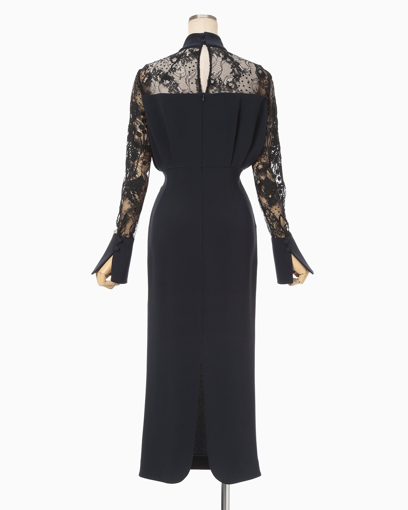 Riverlace Sleeve Classic Dress - navy - Mame Kurogouchi