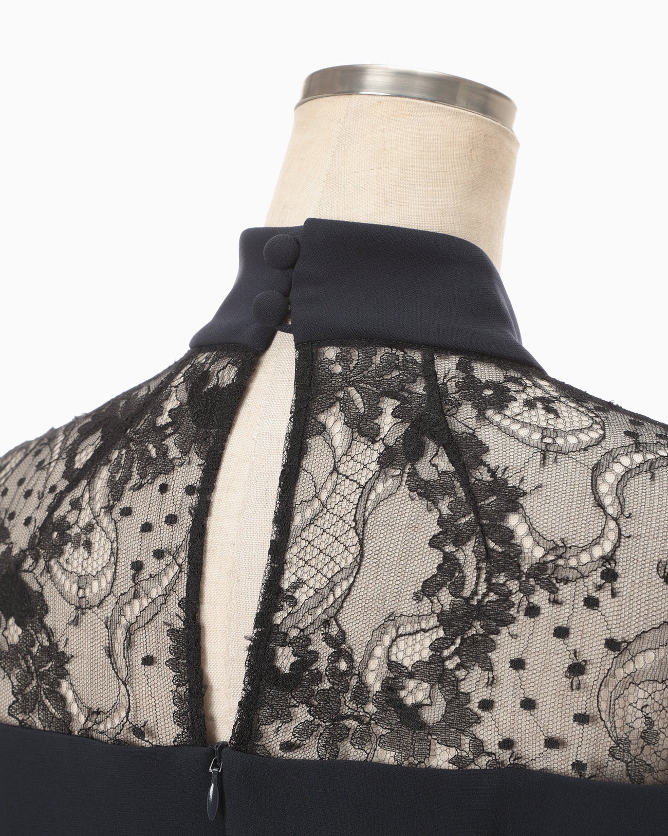 Riverlace Sleeve Classic Dress - navy - Mame Kurogouchi