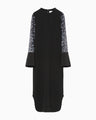 Tulle Lace Sleeve Classic Dress - black