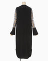 Tulle Lace Sleeve Classic Dress - black