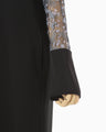 Tulle Lace Sleeve Classic Dress - black