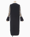 Tulle Lace Sleeve Classic Dress - navy