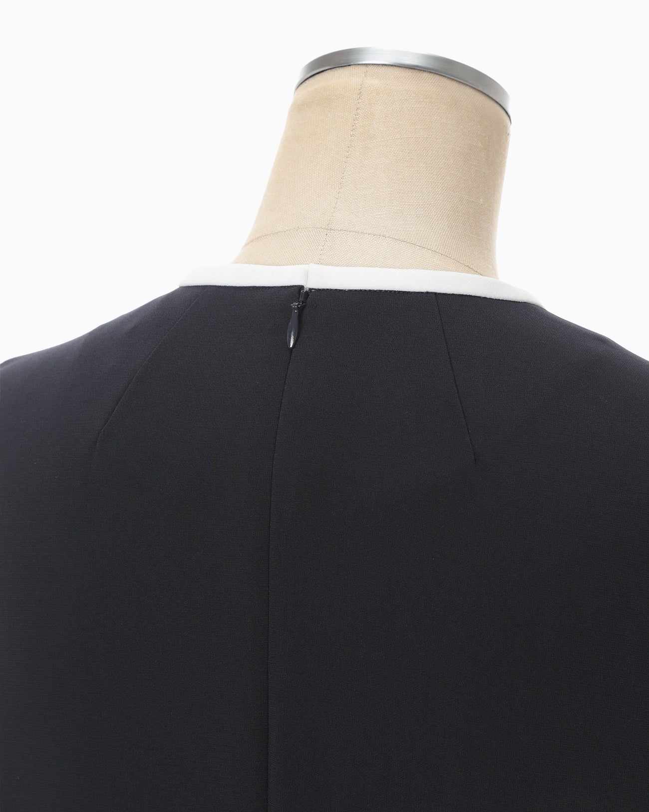 Tulle Lace Sleeve Classic Dress - navy - Mame Kurogouchi