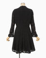 Raschel Lace Flare Dress - black