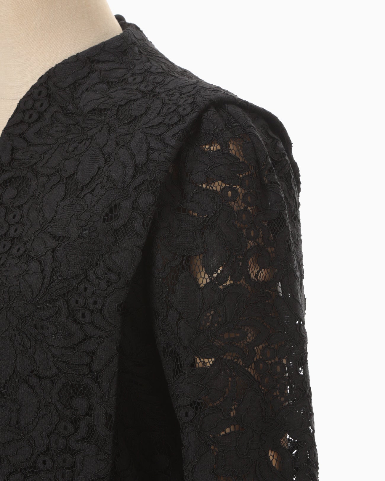 Raschel Lace Flare Dress - black - Mame Kurogouchi