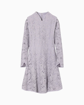 Raschel Lace Flare Dress - purple