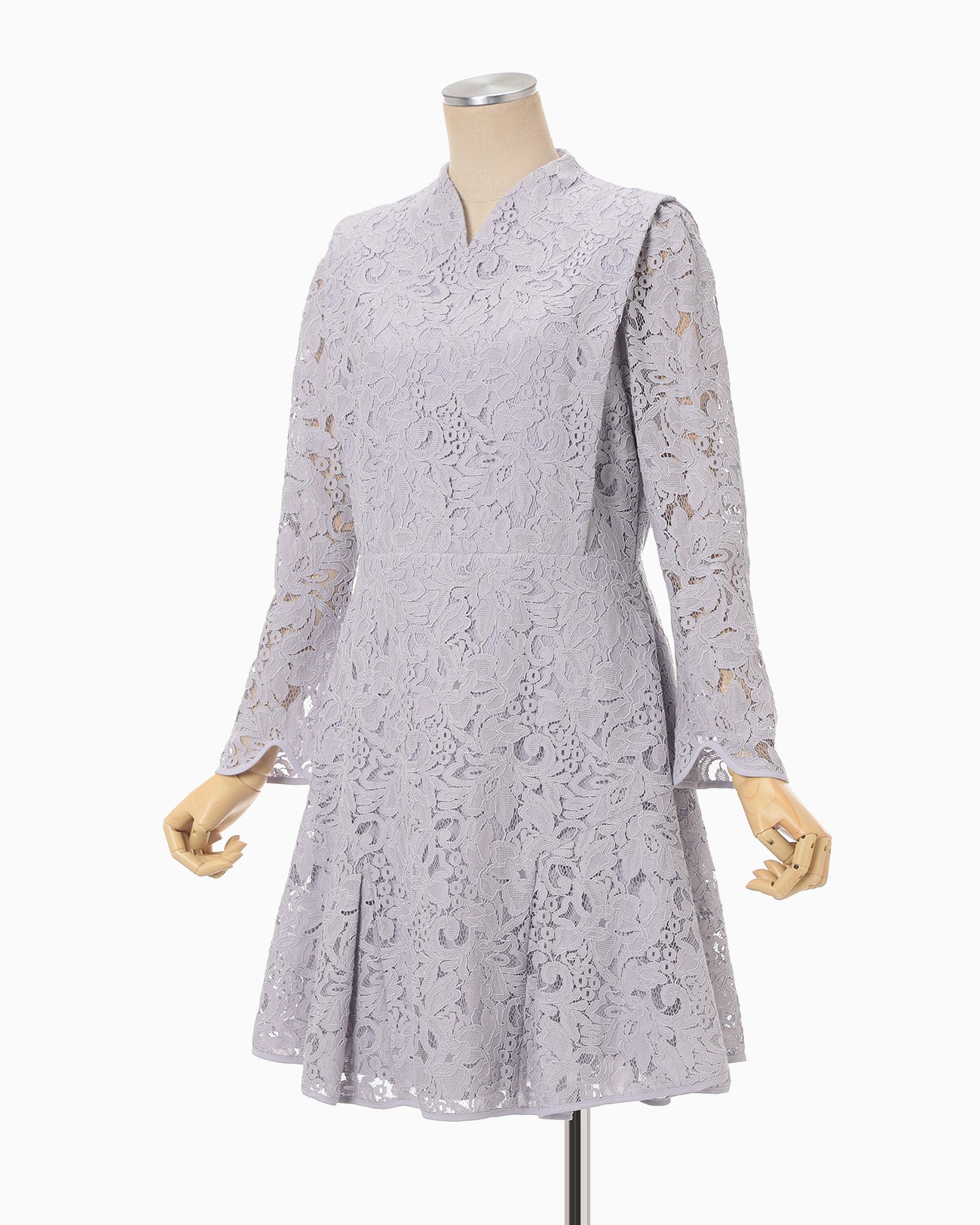 Raschel Lace Flare Dress - purple - Mame Kurogouchi