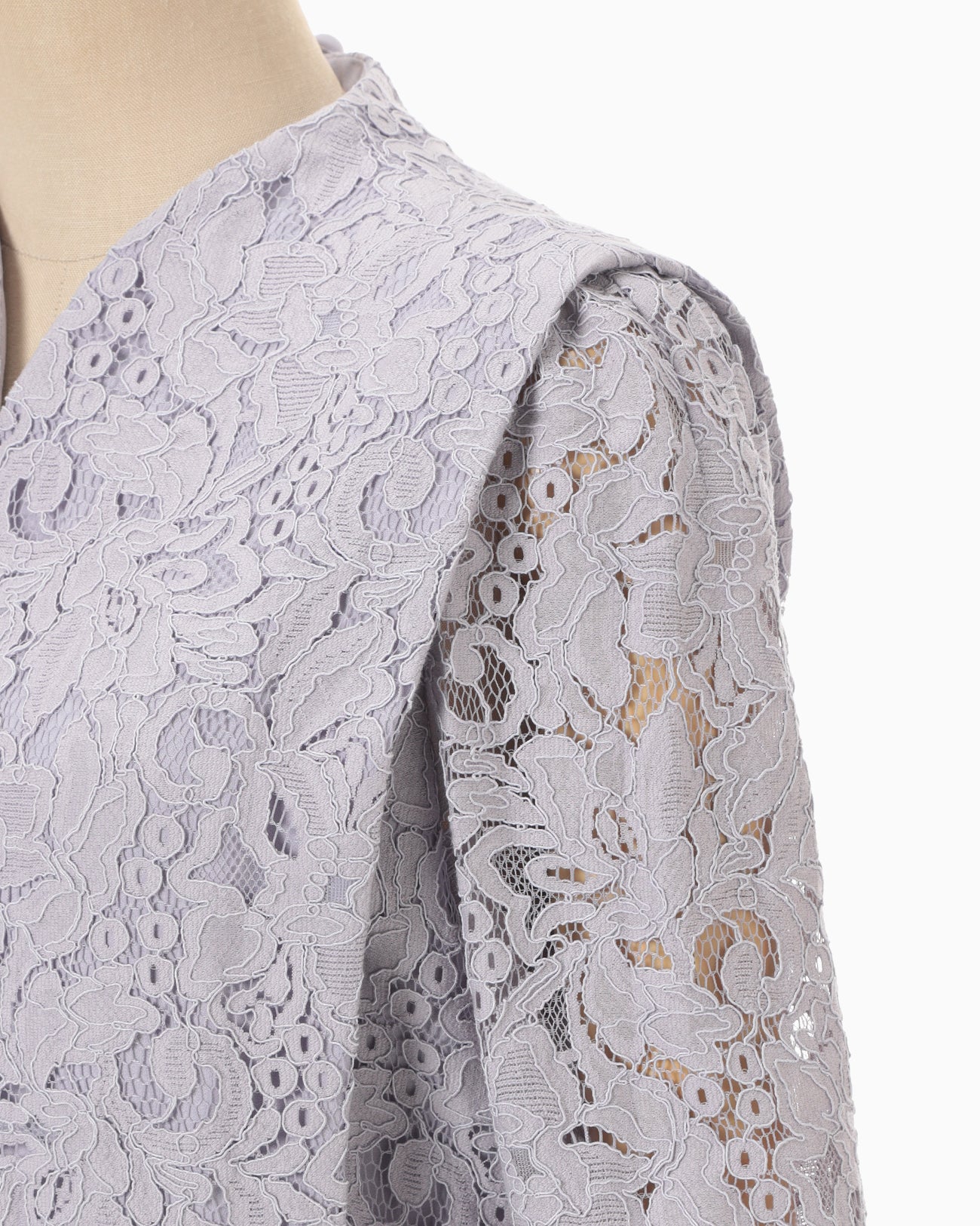Raschel Lace Flare Dress - purple - Mame Kurogouchi