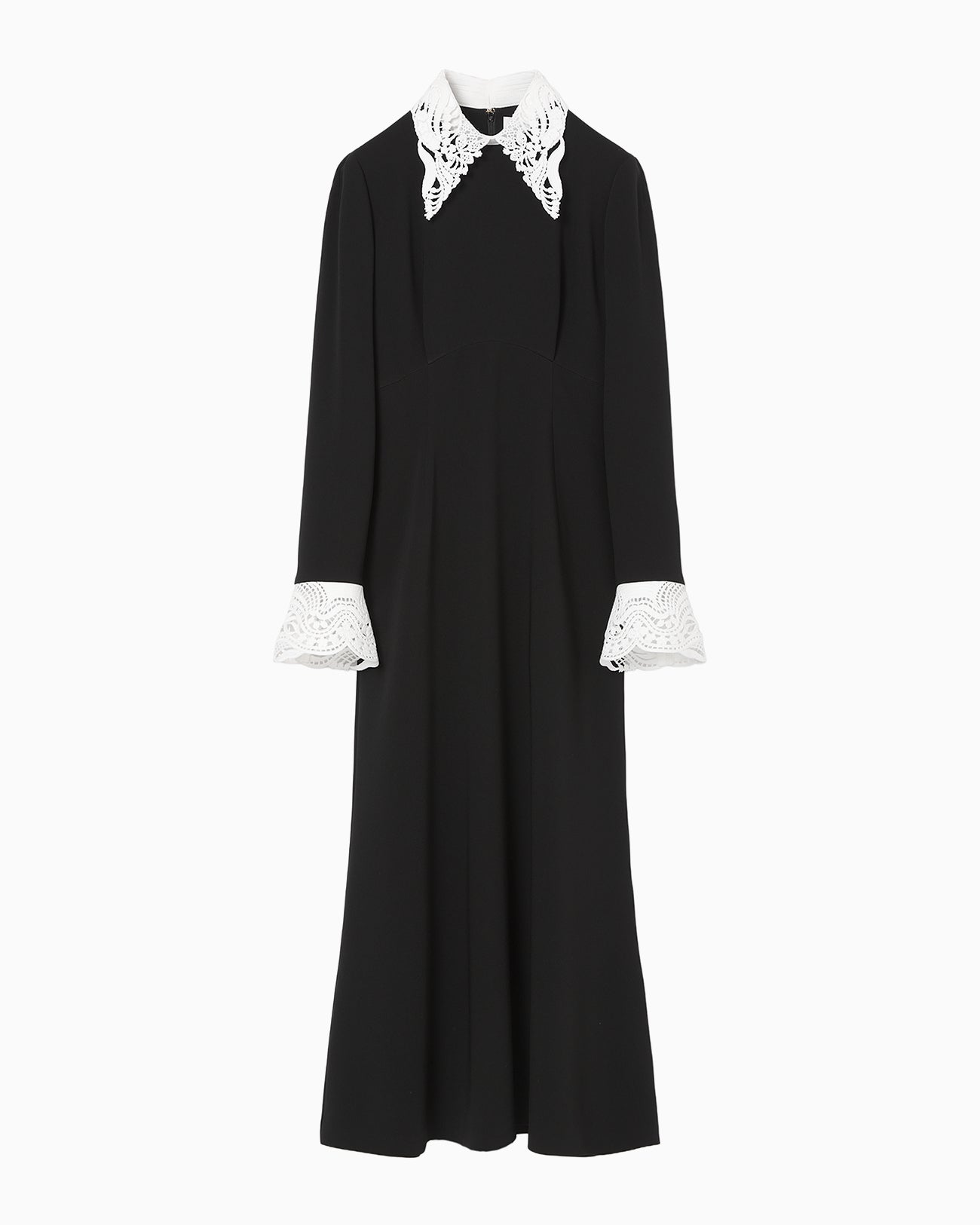 Triacetate Polyester Embroidered Dress - black - Mame Kurogouchi