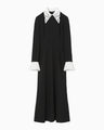 Triacetate Polyester Embroidered Dress - black