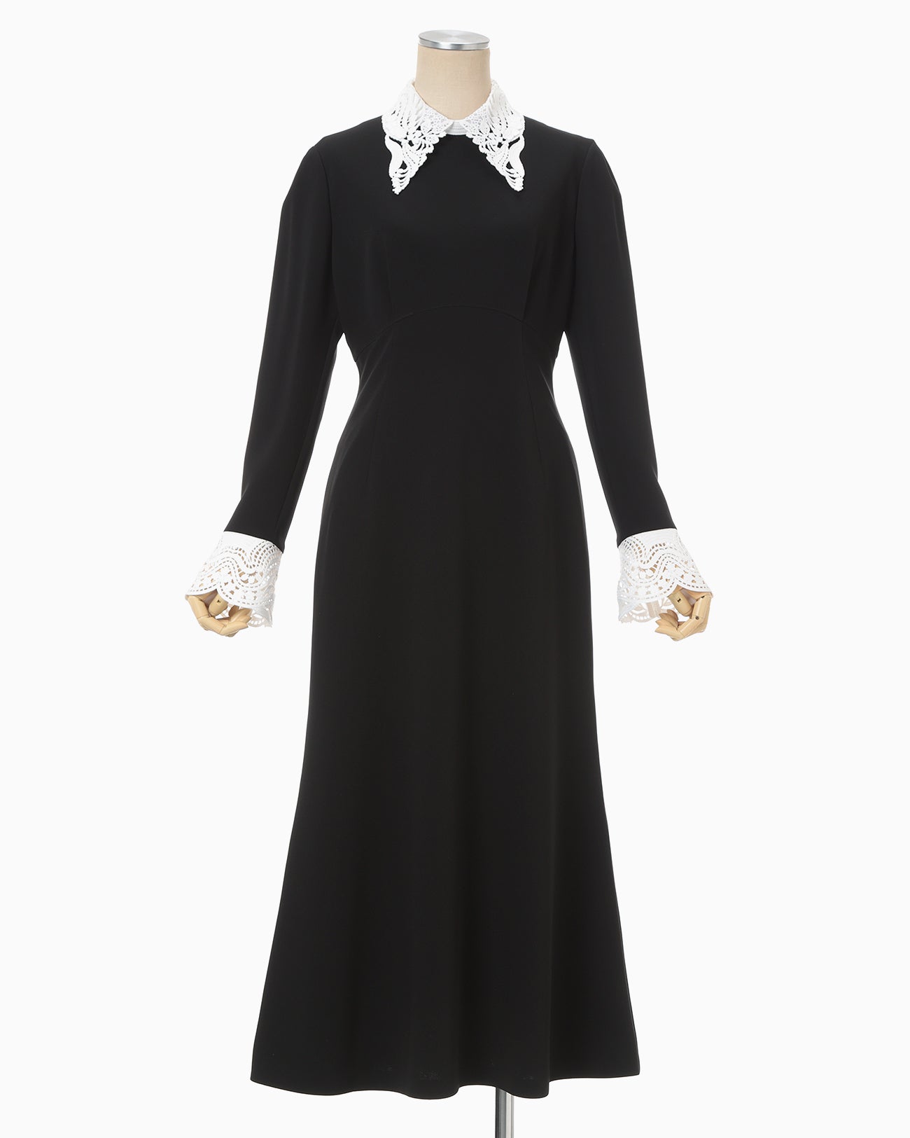 Triacetate Polyester Embroidered Dress - black - Mame Kurogouchi