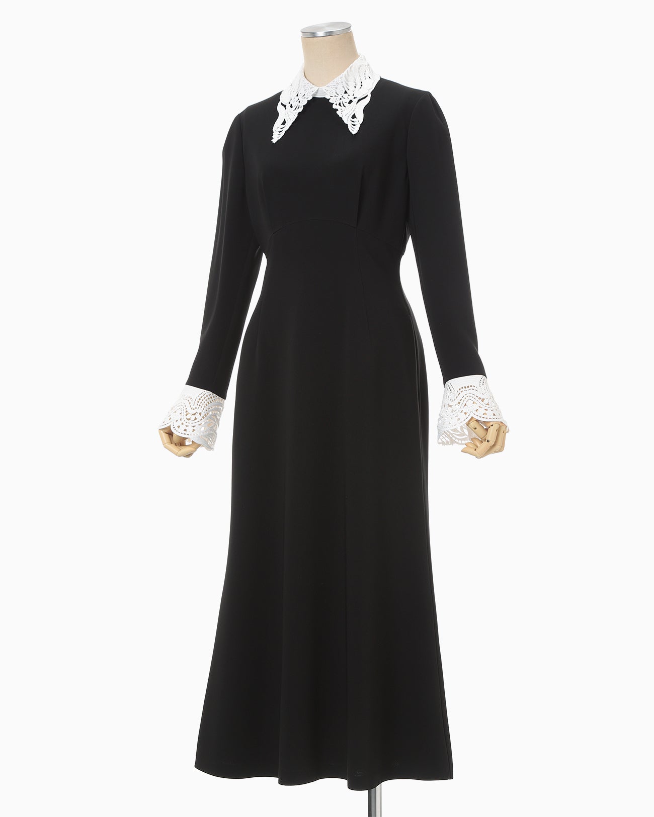 Triacetate Polyester Embroidered Dress - black - Mame Kurogouchi
