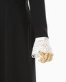 Triacetate Polyester Embroidered Dress - black