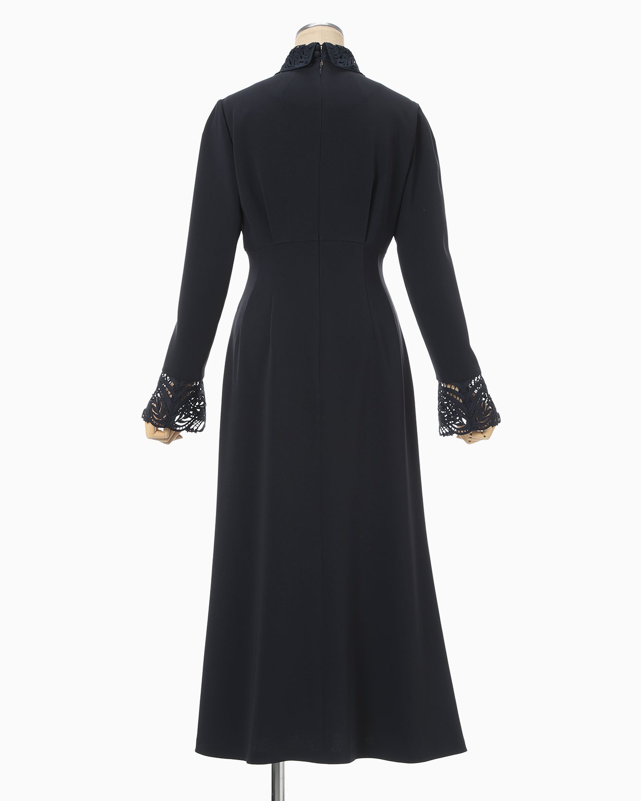 Triacetate Polyester Embroidered Dress - navy - Mame Kurogouchi