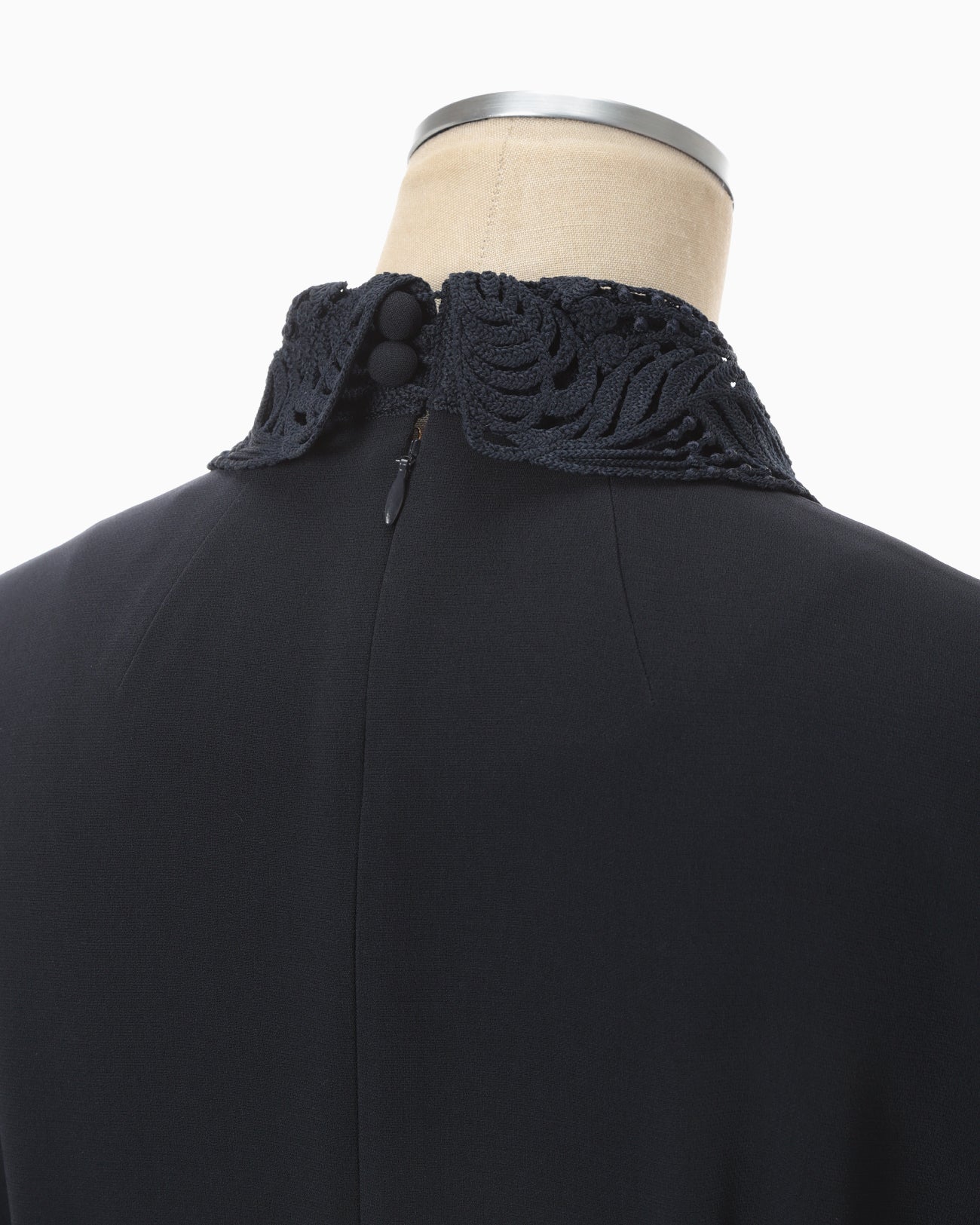 チマメ Triacetate Polyester Embroidered Dress - navy - Mame Kurogouchi