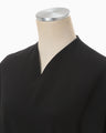 Triacetate Polyester Embroidered Short Sleeve Dress - black