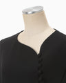 Triacetate Polyester Asymmetrical Neck Dress - black