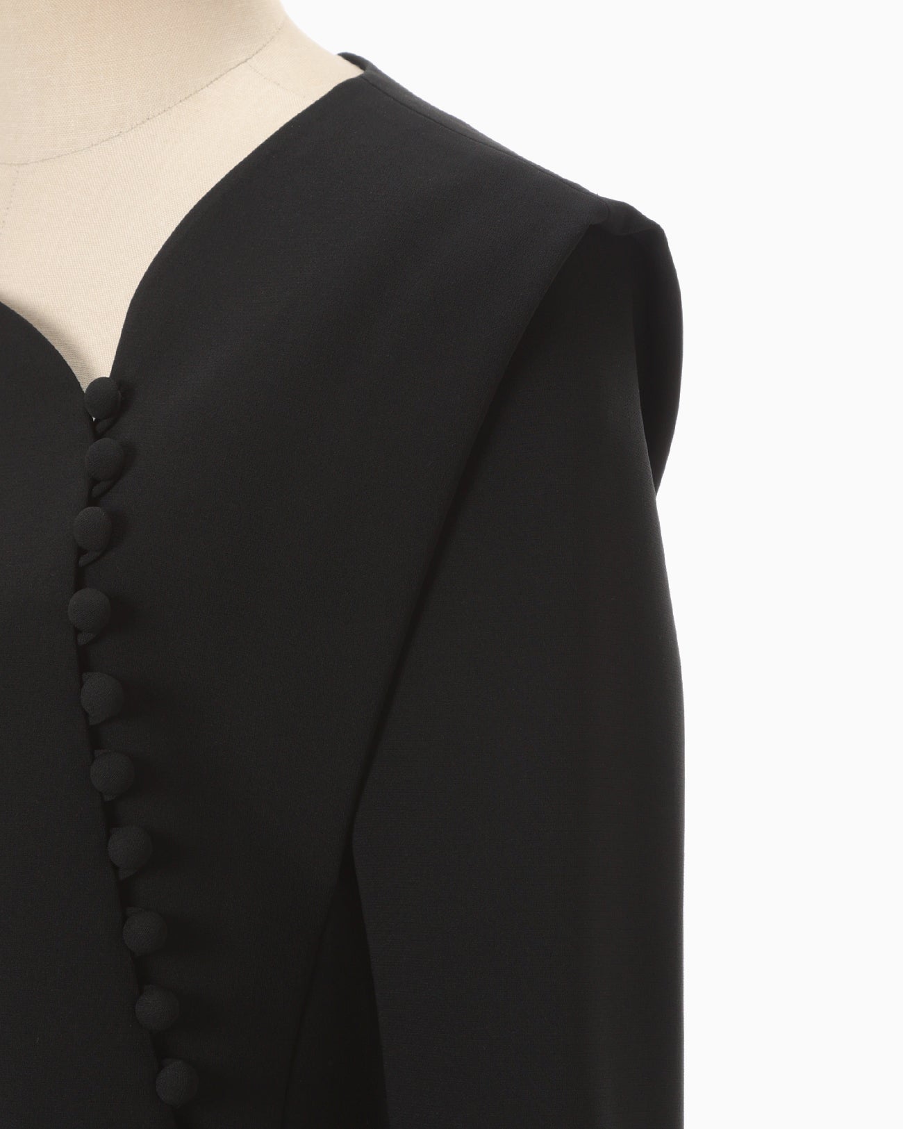 【新品】海外マステ　黒百合 Triacetate Polyester Asymmetrical Neck Dress - black - Mame Kurogouchi