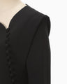 Triacetate Polyester Asymmetrical Neck Dress - black