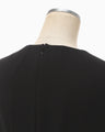 Triacetate Polyester Asymmetrical Neck Dress - black
