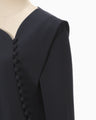Triacetate Polyester Asymmetrical Neck Dress - navy