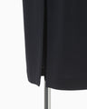 Triacetate Polyester Asymmetrical Neck Dress - navy