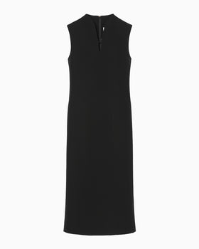 Triacetate Polyester Sleeveless Dress - black
