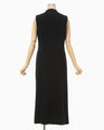 Triacetate Polyester Sleeveless Dress - black