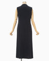 Triacetate Polyester Sleeveless Dress - navy