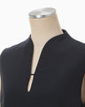 Triacetate Polyester Sleeveless Dress - navy